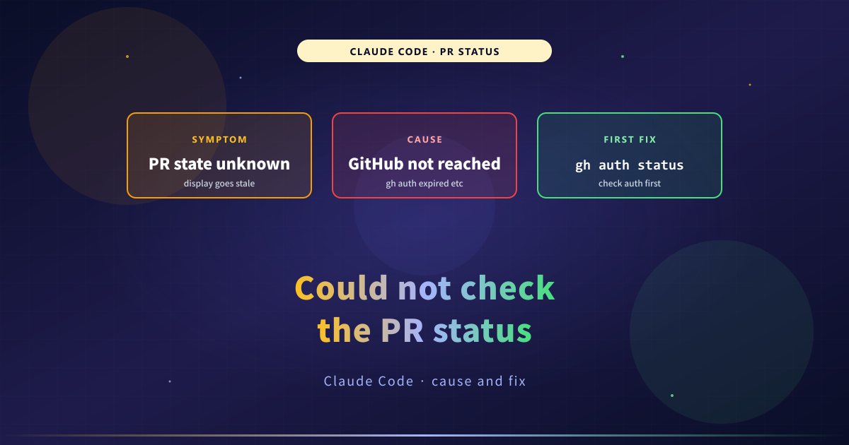 Claude Code PR Status Check Error — Cause & Fix