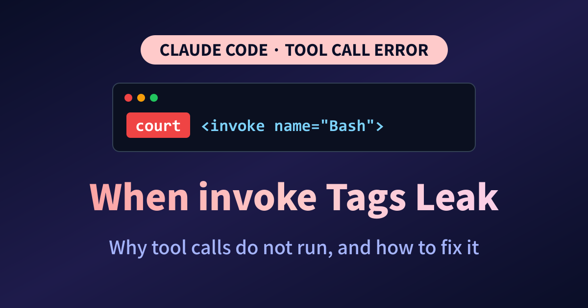 Claude Code "court" / invoke Tag Leak Error: Causes and Fixes