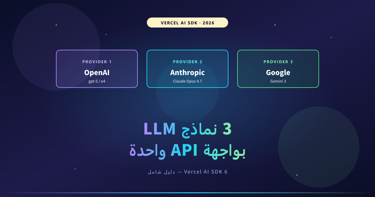 Vercel AI SDK دليل شامل — API موحّدة لكل المزوّدين